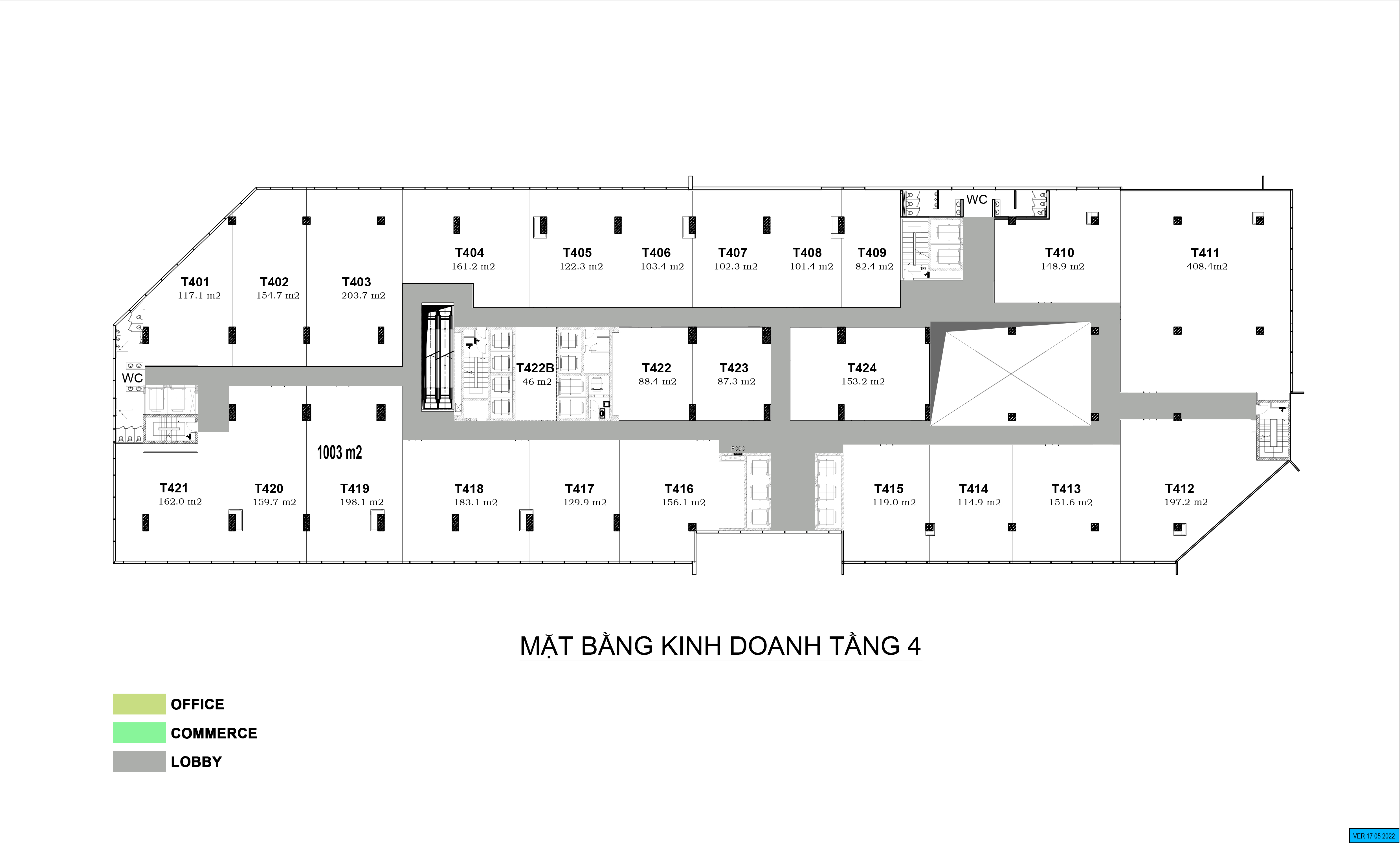 van phong tai tang 4 tong dien tich  4000m2 gia du kien   15    22 m2