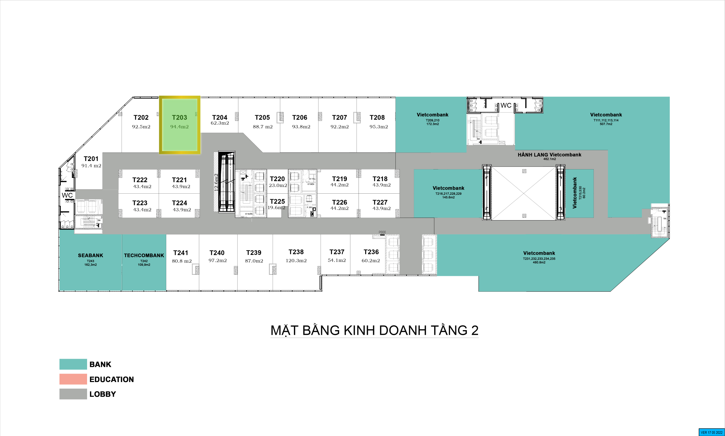 area t203  94 4m2 2nd floor estimate price   16    18  m2